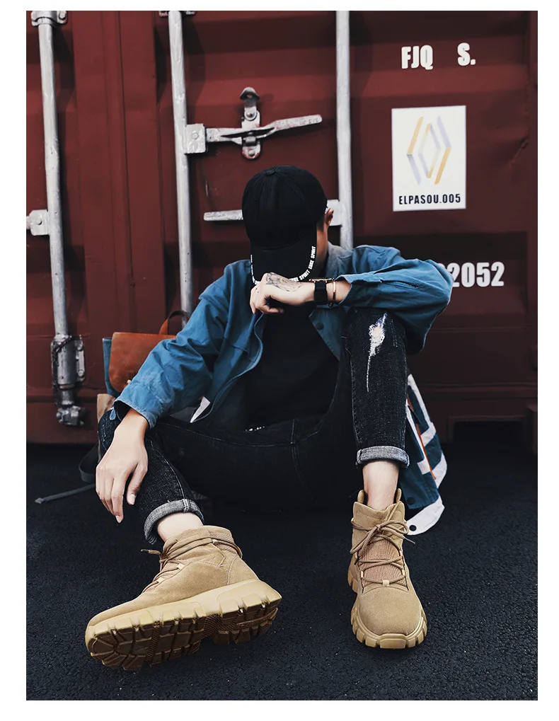 Autumn& Winter New Style Korean-style Versitile Fashion Hight-top MEN'S Shoes Trend Casual Sports Shoes Students Tide MEN'S Fla