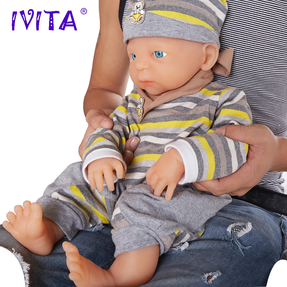 Отправка из США и Китая IVITA WB1502 18 дюймов 3800 г полностью силиконовая Реалистичная кукла реборн реалистичные Игрушки для маленьких мальчиков Глаза открываются
