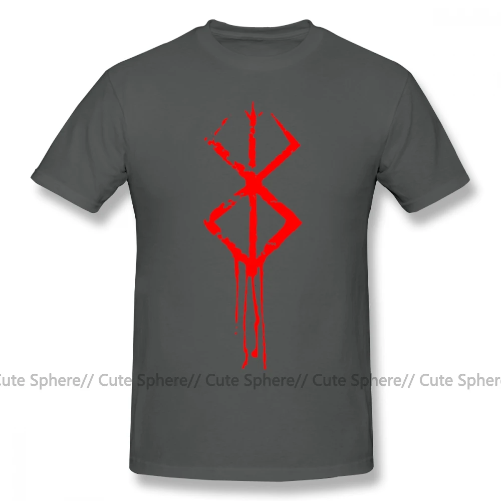 Berserk/футболка, бренд Berserk Of Sacrifice, Мужская футболка с принтом, забавная футболка с коротким рукавом, плюс размер, 100 хлопок, Повседневная футболка - Цвет: Dark Grey
