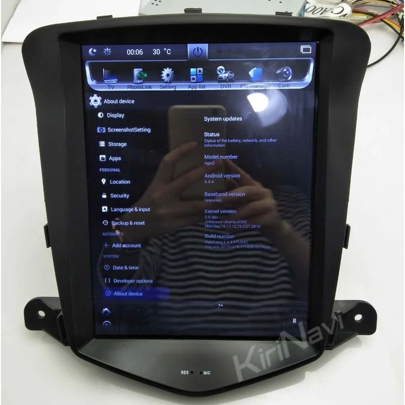 KiriNavi Telsa стиль вертикальный экран 10,4 ''1 din Android 8,1 автомобильный dvd-плеер авто gps навигация для Chevrolet Cruze Bluetooth