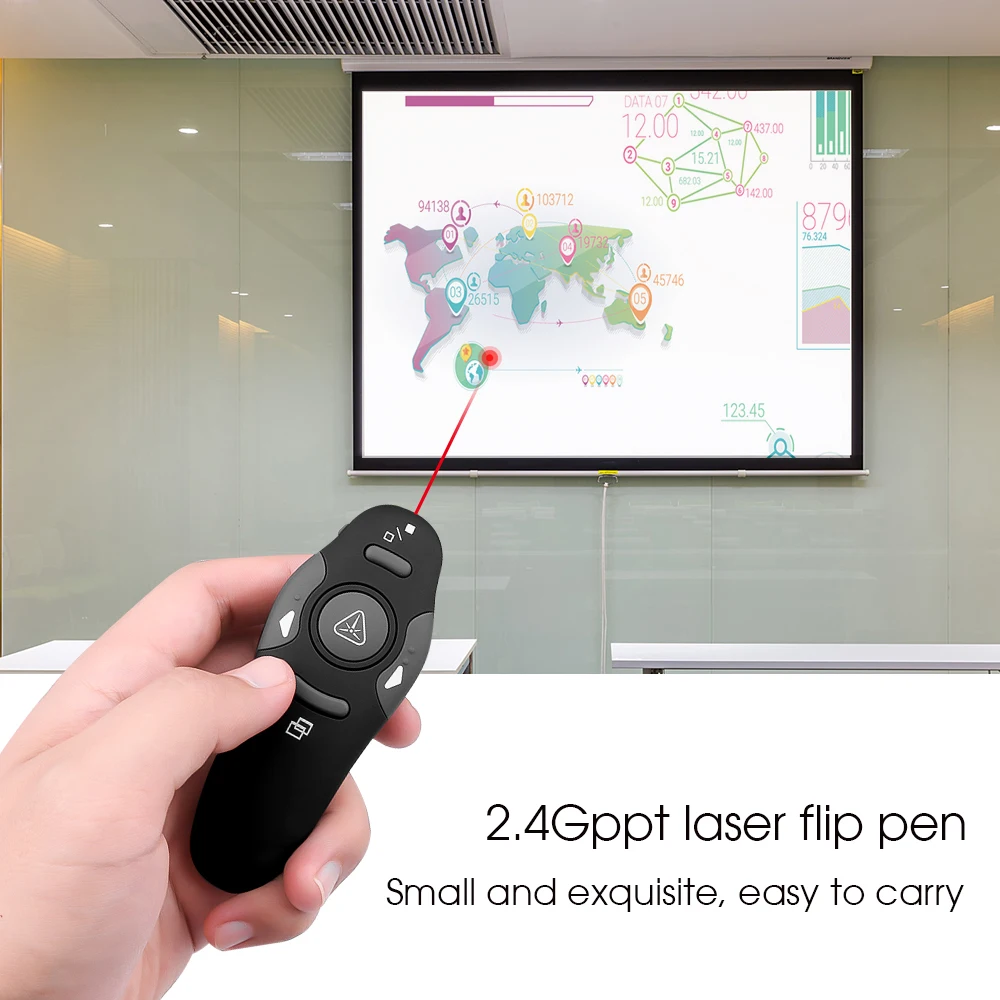 Kebidumei 2 4 ГГц беспроводной ведущий с красной лазерной указкой ручка USB RF пульт