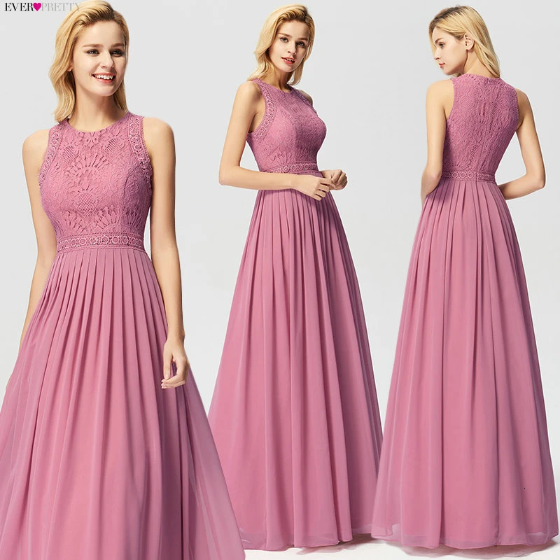 Kaufen Lange Abendkleider 2020 Immer Ziemlich Elegant Perlen EINE Linie Plissee Chiffon Spitze Formales Kleid Party Kleid EP07391 robe de soiree