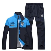Brand Running Sets Mens Clothes Tracksuit Set Windproof Polyester Sportwear Jogger Jacket Keep warm Two Piece Track Pants