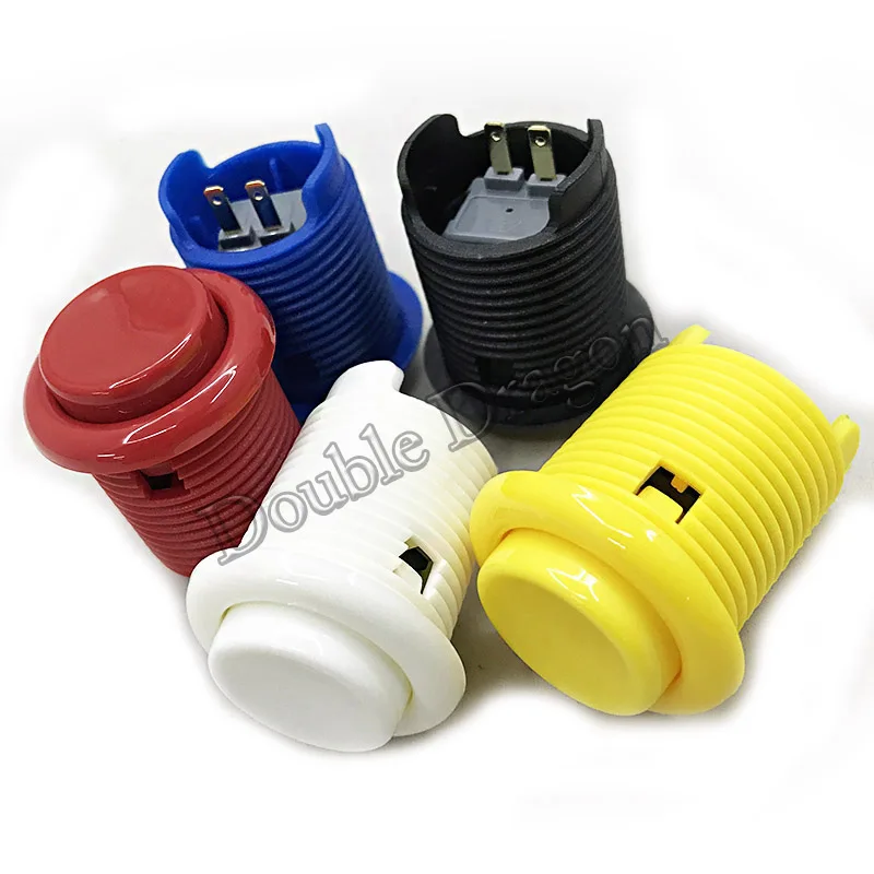 

10Pcs 5V/12V New Model Push Button 28mm Concave Nylon Buttons Plug in Built-in Microswitch for Arcade Game Machine