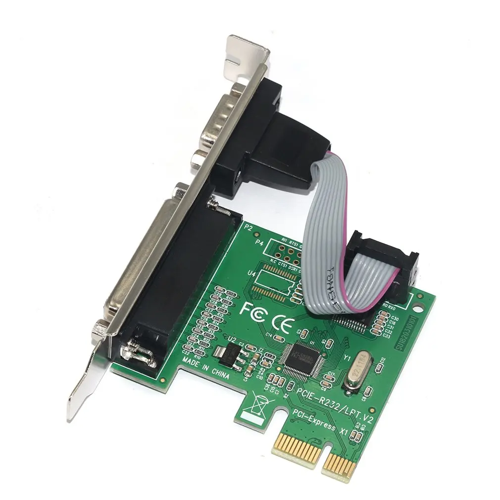 Многоцелевой Pci-E трансферный принтер карта налогового контроля Lpt/Rs2321 строка 1 параллельный порт Параллельный порт комбинированная карта
