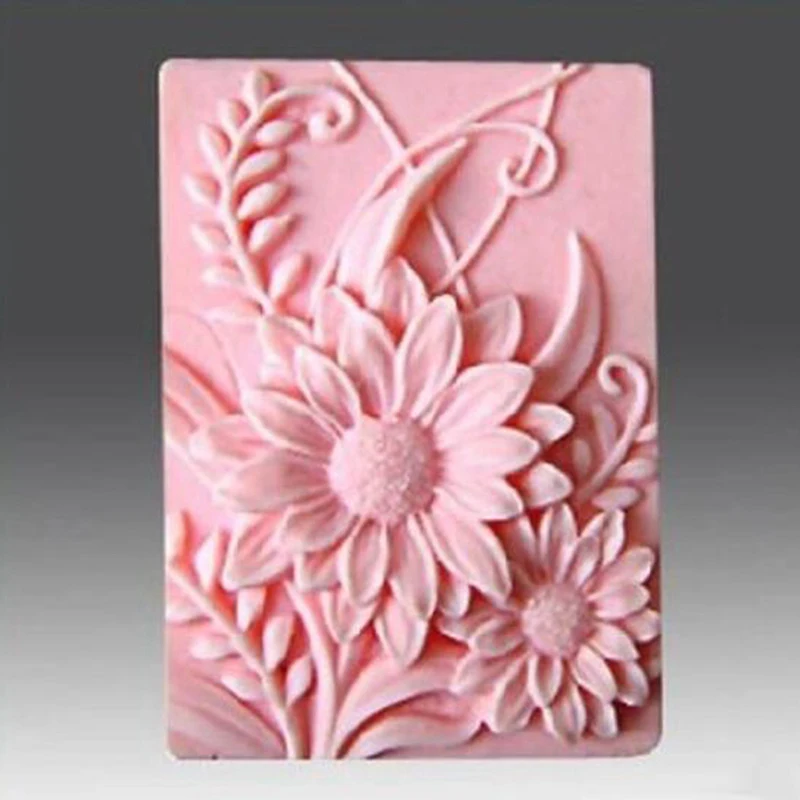 3D Sunflower Silicone Mold DIY Soap Mould Homemade Soaps Making Candle Moulds Wedding Cake Decorating Tools | Дом и сад