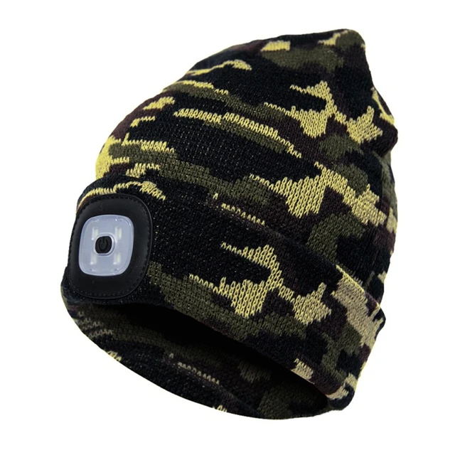 LED Lighted Beanie Cap Hip Hop Men Knit 