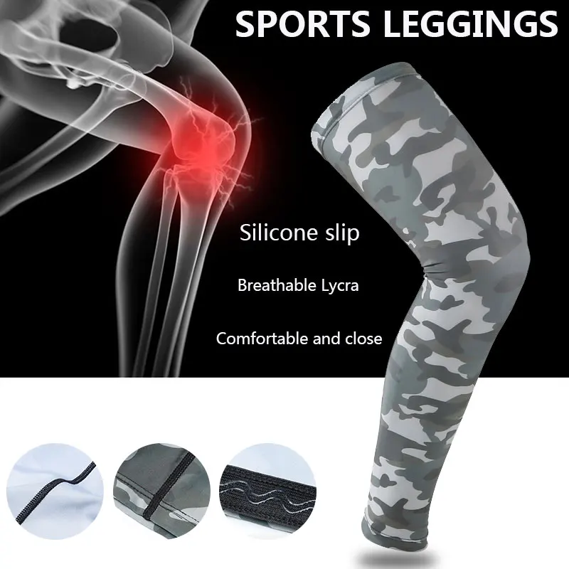 Durable Spandex Camouflage Leggings Compression Sleeve Knee Pad Knee Sleeve Anti-Collision Joint Pain Knee Brace Riding