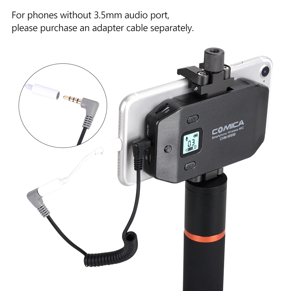 COMICA CVM-WS50(A) 6-ти канальный UHF Беспроводной смартфон петличный микрофон Системы 197ft диапазон для iPhone huawei видео для съемок