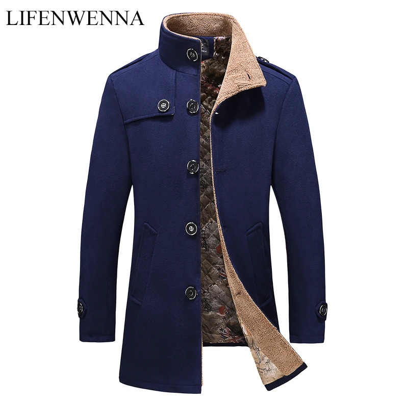 2019 Autumn New Design Wool Blends Coat Men Fashion Solid Slim Fit Single Breasted Outerwear Mens Coat Warm Winter Overcoat 5XL 2019 Autumn New Design Wool Blends Coat Men Fashion Solid Slim Fit Single Breasted Outerwear Mens Coat Warm Winter Overcoat 5XL