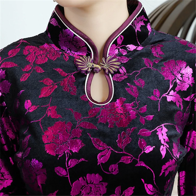 Женское элегантное тонкое китайское платье cheongsam большого размера с принтом, вечернее платье, китайское свадебное сексуальное китайское традиционное платье qipao