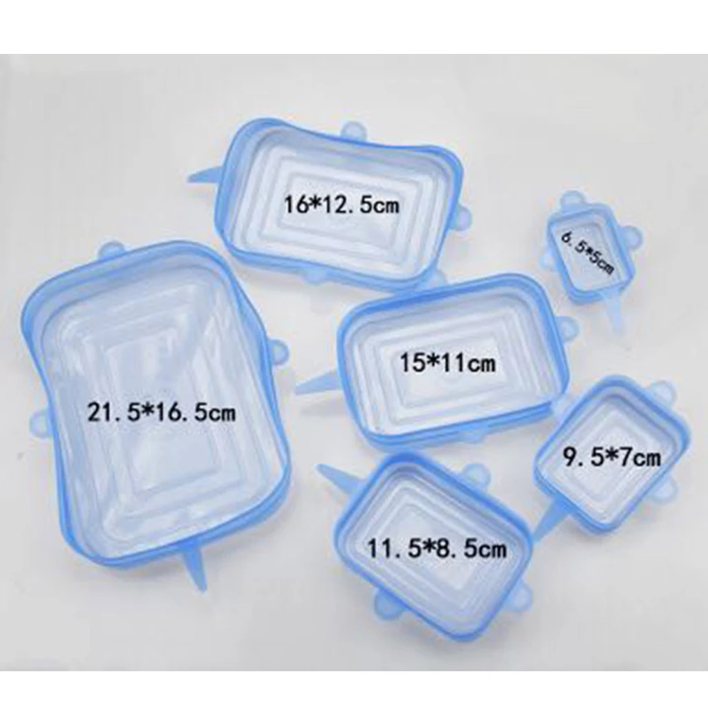 6xReusable Durable Expandable Food Covers Seal Lids Green/Rose Red/Yellow 6xReusable Durable Expandable Food Covers Seal Lids Green/Rose Red/Yellow