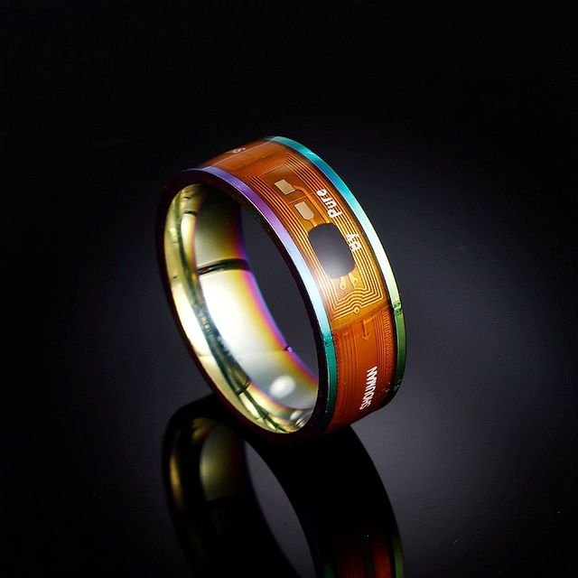 NFC Multifunctional Stainless Steel Waterproof Smart Digital Technology Couple Ring, For Android/iPhone Mobile Phone