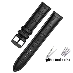 Elegant Black Genuine Leather Watchband Bracelet - Multiple Sizes Available - 17mm (Black black)