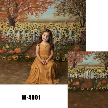 

HUAYI Photography Backdrop Newborns Spring Easter Photo Background Watercolor Sunflower Garden Flowers Studio Portraits W-4001