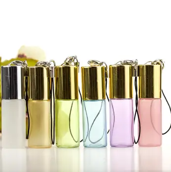 

5ml Pearl color pendant hanging glass roll on perfume bottle with hanger,mini sample Deodorant bottle,eye cream travel bottle