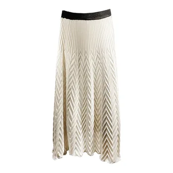 

Women Skirt Elastic Waist Pleated Skirt