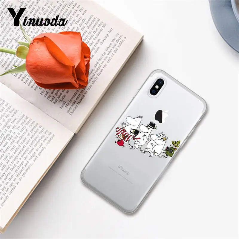 Yinuoda hippo Moomin чехол мягкий чехол для iPhone X XS MAX 6 6s 7 7plus 8 8Plus 5 5S SE XR 10