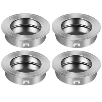 

4PCS 35mm Flat Pull Handles Stainless Steel Recessed Flush Pull Finger Insert Sliding Door Handle Cabinet Pulls Drawer Hardware