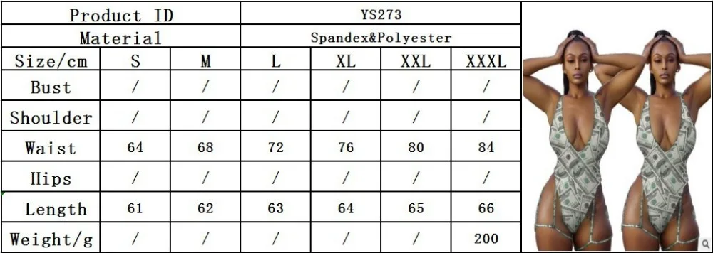 Beach style sexy deep v-neck triangle shorts lady bodysuits dollar print catsuits hollow out design sexy sports bodysuits