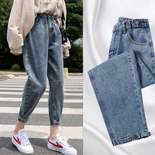 LIBERJOG женские джинсы вельветовые утепленные штаны-шаровары осень-зима повседневные свободные штаны средней длины до щиколотки женские весенние