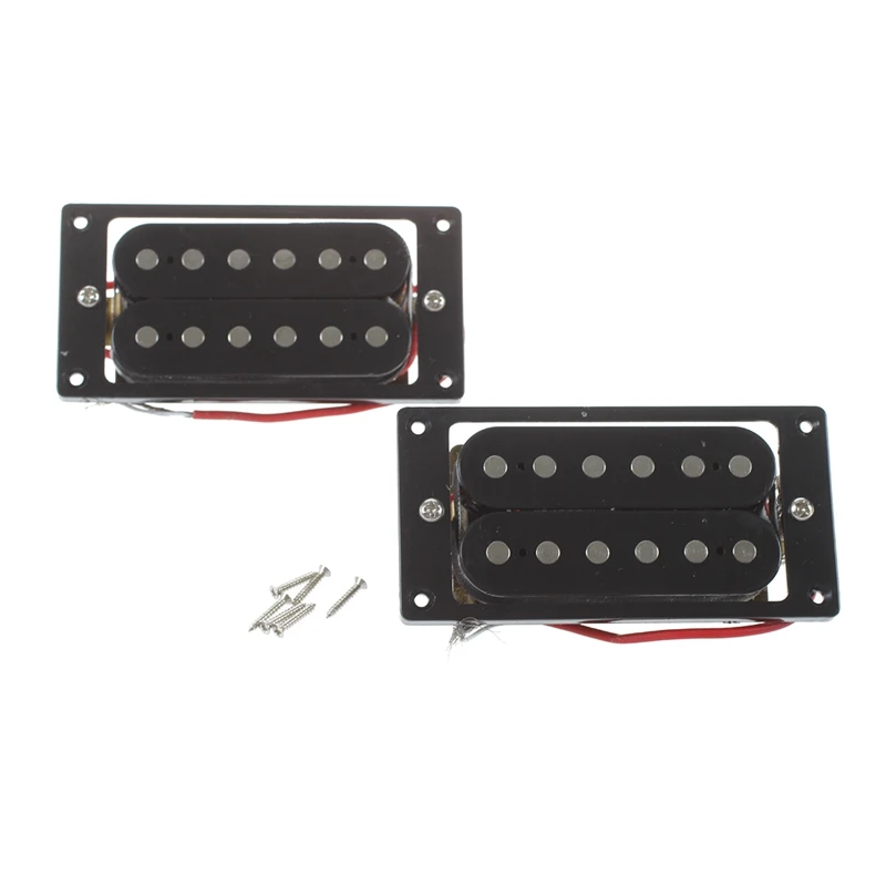 2 компл. Гитары Пикап: 1 компл. Хамбакер Пикап Черный для Gibson Les Paul замена и 1 компл. Черный хамбакер двойной катушки Электрический