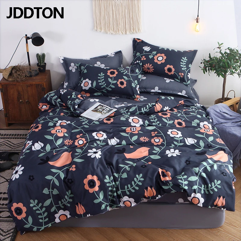 

JDDTON Comfortable Bedding Set AB Side Fashion Style Multicolor Pattern Duvet Cover Pillowcase Set Lovely Home Bedding Set BE013