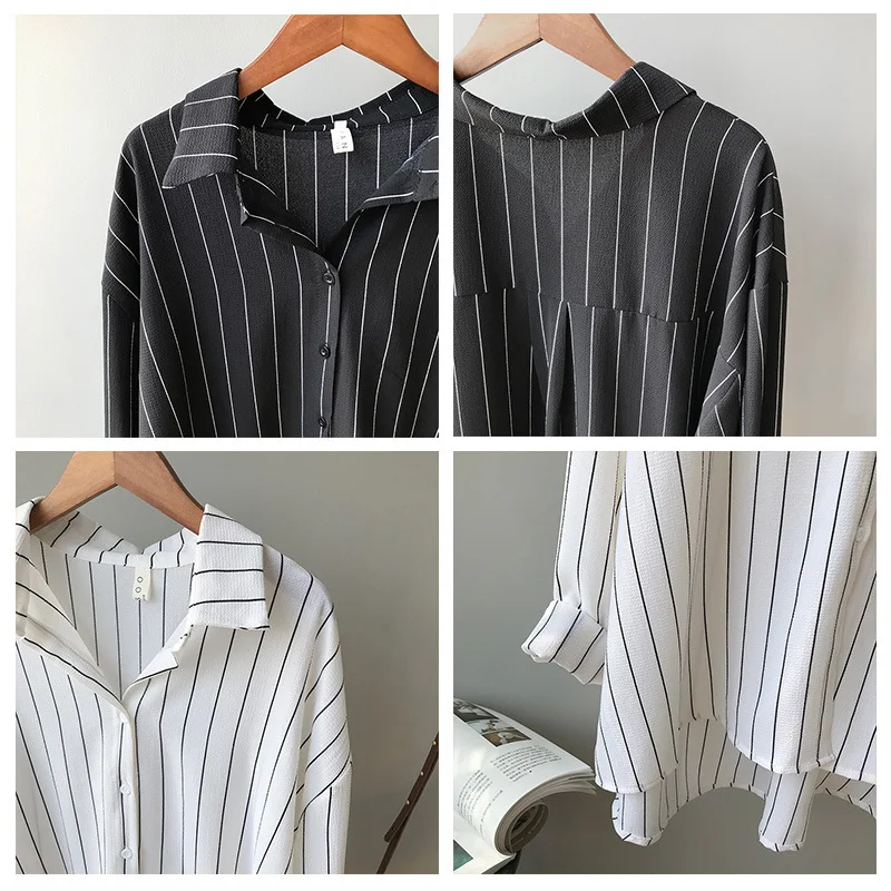 Новая Корейская версия свободного темперамента pinstripes ленивая рубашка в полоску Джокер Повседневная Женская куртка Женские топы
