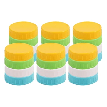 

24 Pack Assorted Color Plastic Wide Mouth Mason Jar Lids Anti-Slip Food Storage Caps for Mason Canning Ball Jars