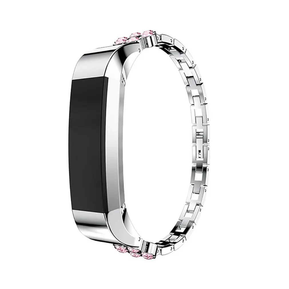 rosy golden Высококачественный ремешок для часов Fitbit Alta HR Correas de reloj, стразы, браслет из нержавеющей стали - Цвет ремешка: rosy golden