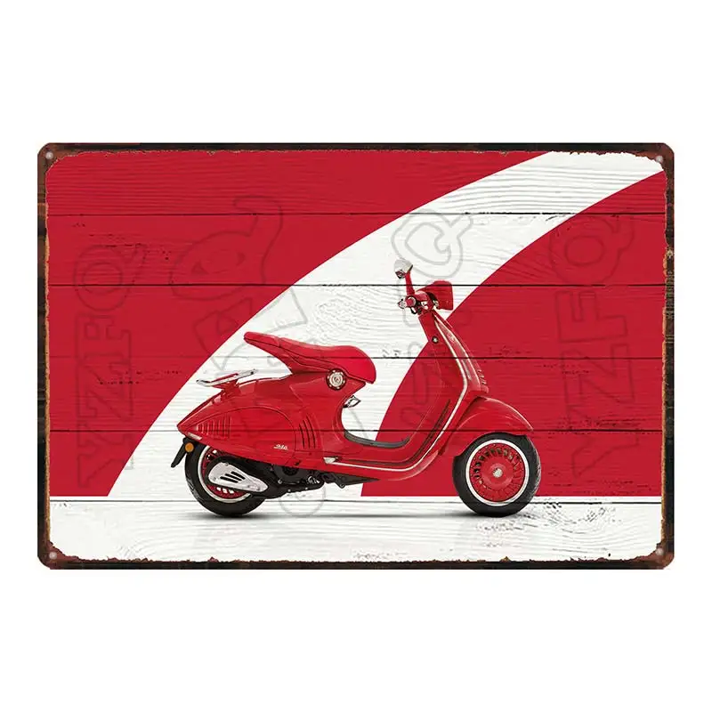 Vespa классический скутер мотоцикл оловянный гаражный знак металлические тарелки настенный паб домашний арт мотор декор железный плакат DU-5874A - Цвет: DU-5892