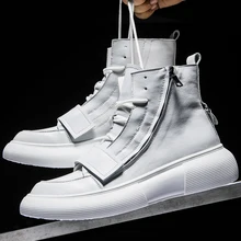 Дизайнерская Повседневная обувь; мужские желтые кроссовки; черно-белая прогулочная обувь; высокие удобные кроссовки из натуральной кожи; мужская обувь