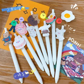 

Cute Dog Kawaii Cartoon Gel Pen For Sweet Girl 0.5mm Black Ink Push Type Lovely Stationery School Supply