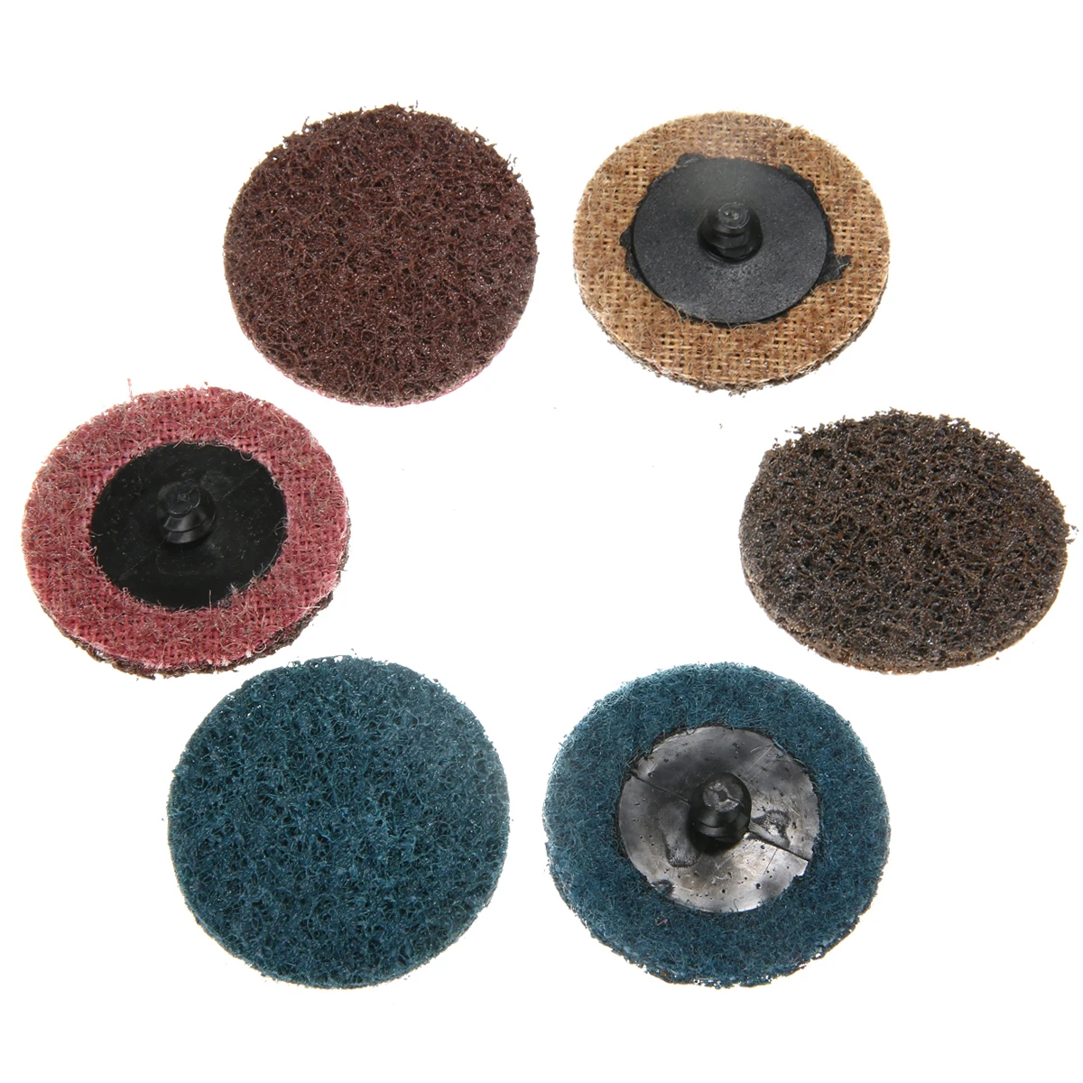 45pcs/Set 2" Fine/Medium/Coarse Grit Cleaning Conditioning Roll Lock Surface Sanding Discs with 1pc Roloc Disc Pad Holder