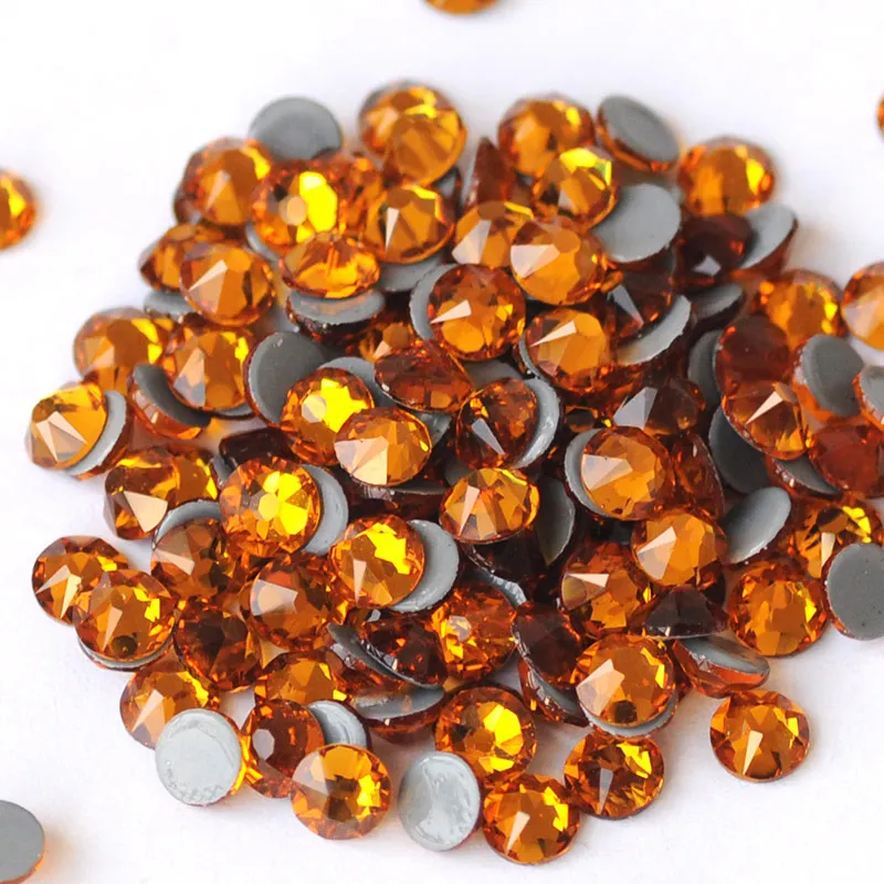 Topaz YANRUO 2088HF все размеры горячей фиксации кристаллы Стекло Топ Алмазные Стразы гладить на аппликация из страз для одежды - Цвет: Topaz