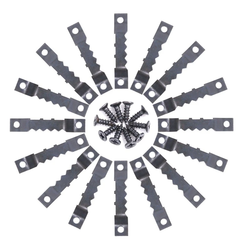 

120 Pcs Sawtooth Picture Frame Hanging Hangers Double Hole With Screws, For Home Decoration Creative Picture Frame Hanging (Blac
