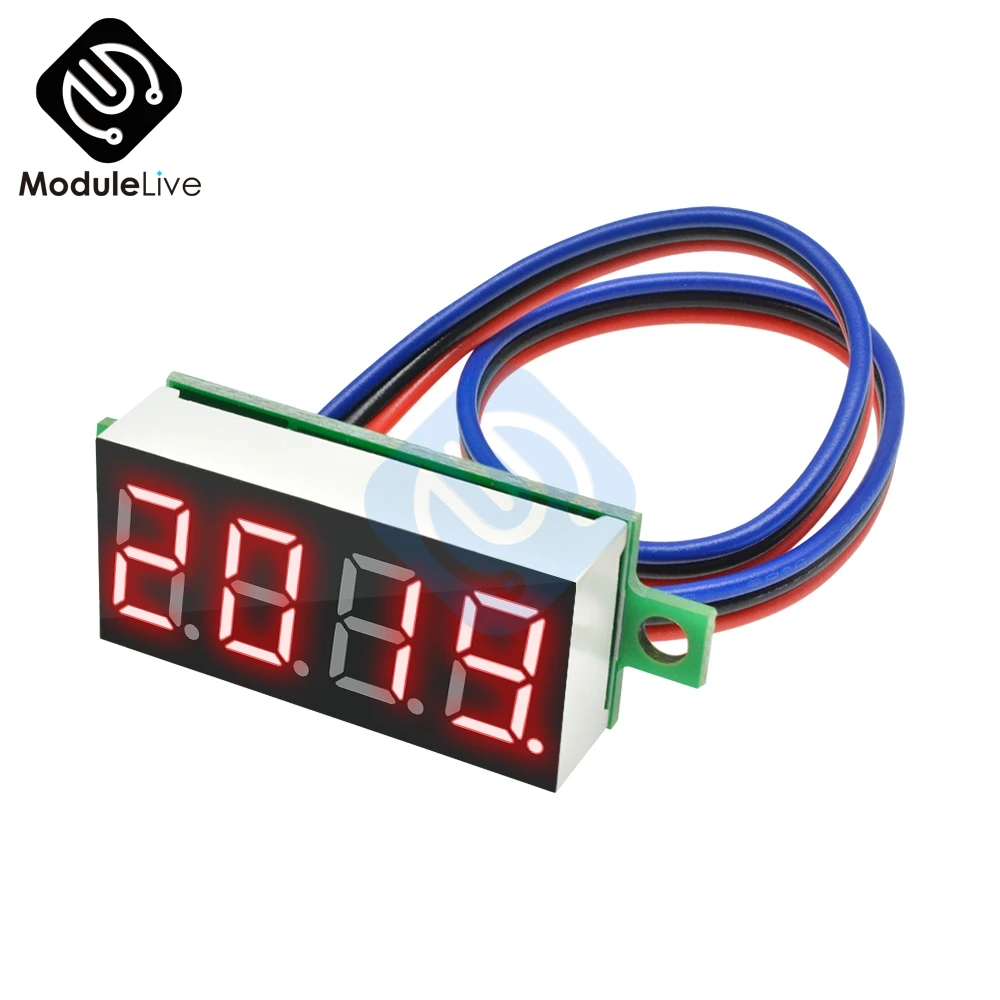 Red DC 0-100V 0,3" 0,36 дюймов цифровая панель вольтметра 4 цифры по ценам от производителя автомобильный вольтметр 12V 48V 60V Батарея Ёмкость тестер детектор инструмент - Цвет: Red