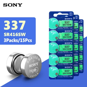 

15pcs For Sony Original Watch battery 337 SR416SW Silver Oxide 1.55V button cell battery for Watch Electric toy LED Headphone