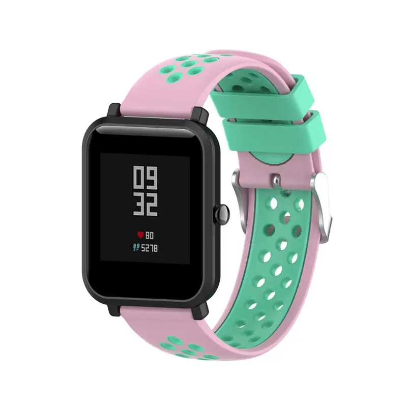 Двухцветные Мягкие силиконовые часы ремешок Браслет замена для Xiaomi Huami Amazfit Bip BIT PACE Lite Молодежные Смарт-часы