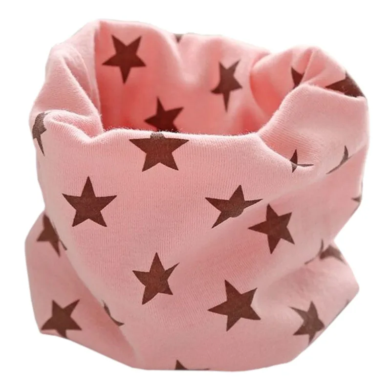pink star Новинка года, модный весенний теплый детский шарф, осенне-зимний детский хлопковый шарф, шарф для маленьких девочек, детские кольца для мальчиков, волшебный шейный платок - Цвет: pink star