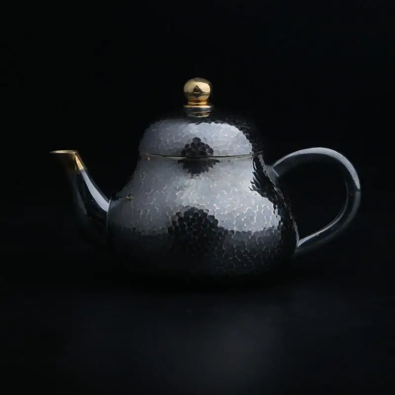 Серебряный горшок, Стерлинговое серебро 999 чайник, ручная работа, японский чайник, горшок с боковой ручкой, горшок из стерлингового серебра, горшок для дыма - Цвет: About 255g