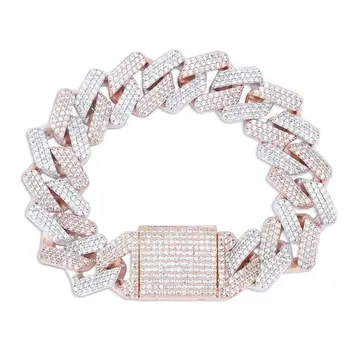 

14mm Big Box Clasp Miami Cuban Link Bracelet Gold Silver Color Iced Out Cubic Zircon Rock Hip hop Style Men's Jewelry