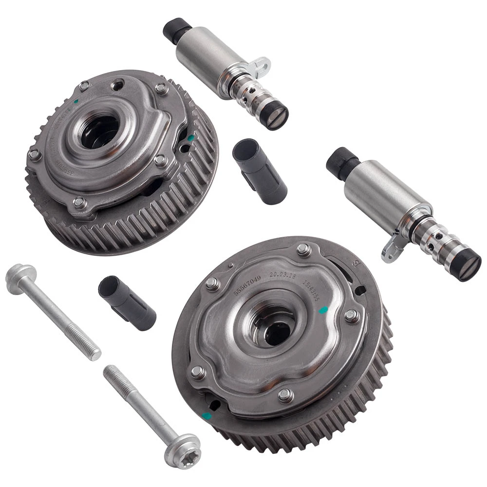 2x Camshaft Adjuster Gear Sprocket & Solenoid Kit For Vauxhall A16xer