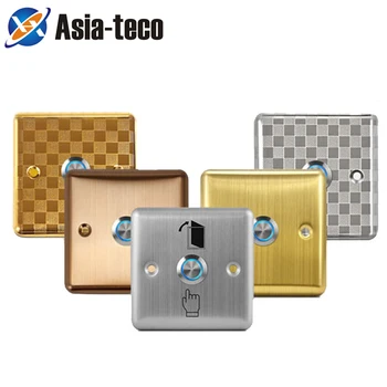 

LED Light Stainless Steel Exit Button Push Switch Door Sensor Opener Release for Access Control