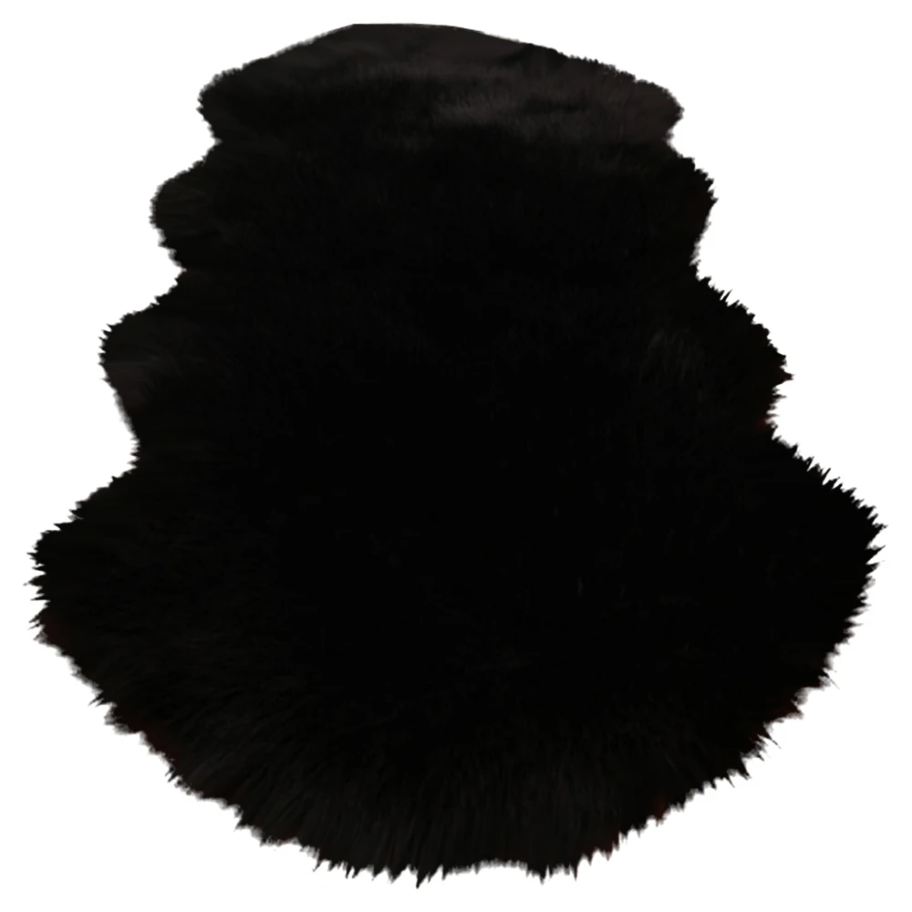 60x180cm Black Мягкий ковер из овчины коврики для дома Спальня Гостиная теплые напольные коврики коврик кожа мех ковры коврики искусственный мех ковры - Цвет: 60x180cm Black