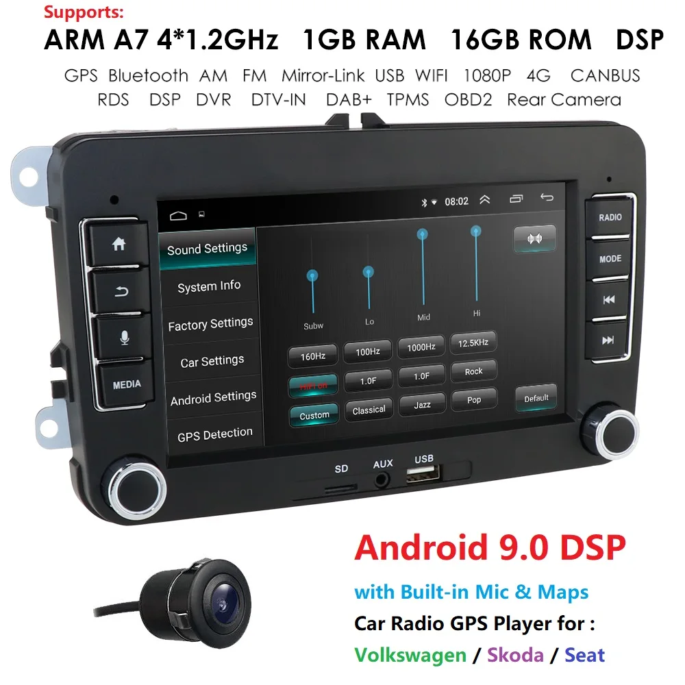 ^*Best Offers 7'' Touch Screen 2din Car Multimedia For VW Golf Polo Jetta Passat Tiguan Android DSP 4G SIM GPS Bluetooth Radio USB Canbus AMFM