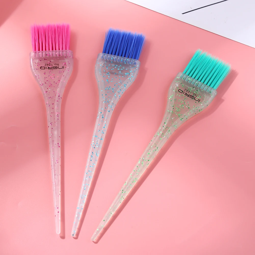 Hair Dye Brush Plastic Crystal Hair Color Brush Soft Fibre Glitter Tint