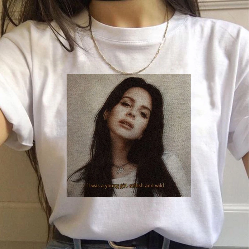 Lana Del Rey Harajuku Ullzang Футболка женская Забавный принт футболка для фанатов 90s графическая Эстетическая футболка корейский стиль женские футболки - Цвет: 865