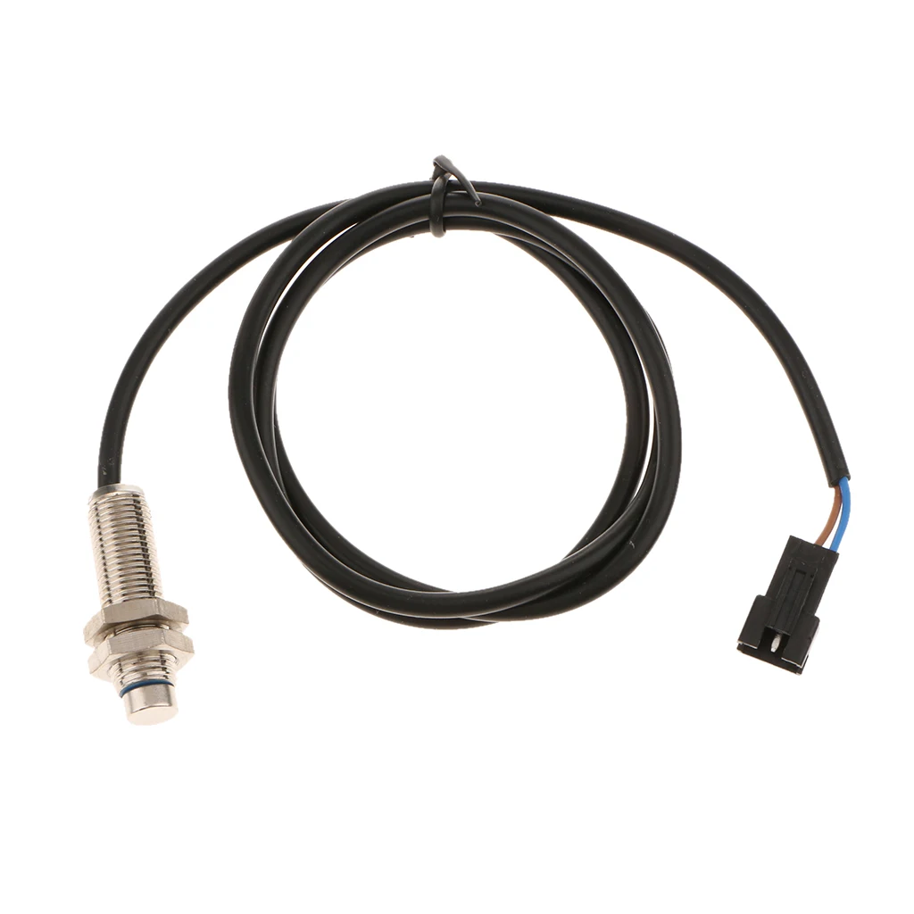 Black Motorcycle Speedometer Tachometer Digital Sensor Cable with Magnet