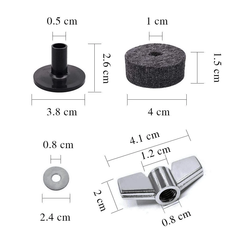 12 шт., аксессуары для замены шайбы, музыкальные детали, набор киmbal Felts, ударные инструменты, рукава, профессиональные щитки, крыло, гайка